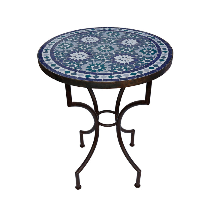 Bistro table with artistic mosaic top, ideal for balcony, terrace or living room