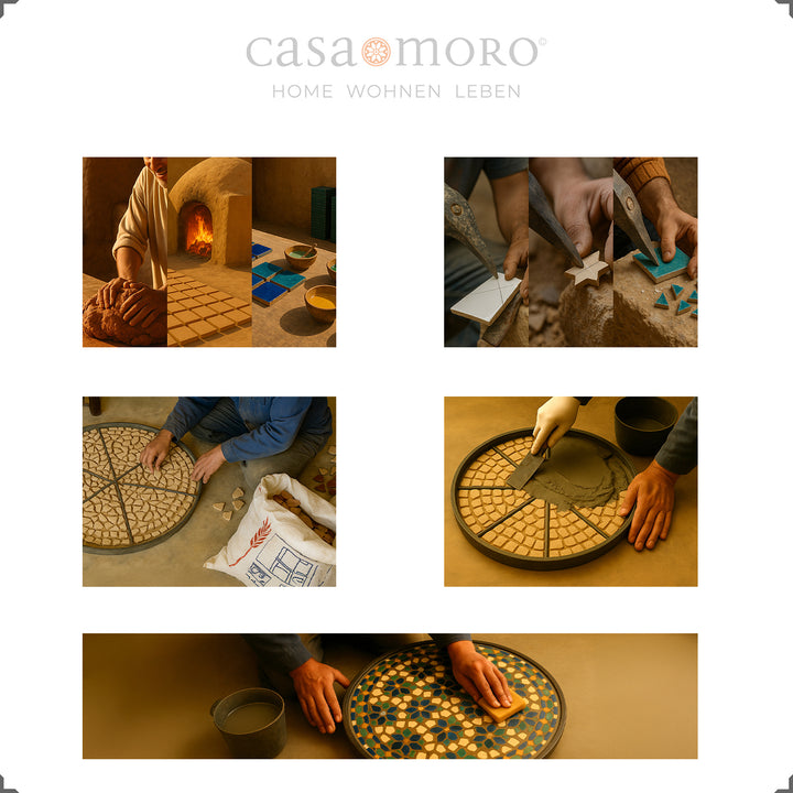 Mosaic table for indoor and outdoor use, store frost-free in winter