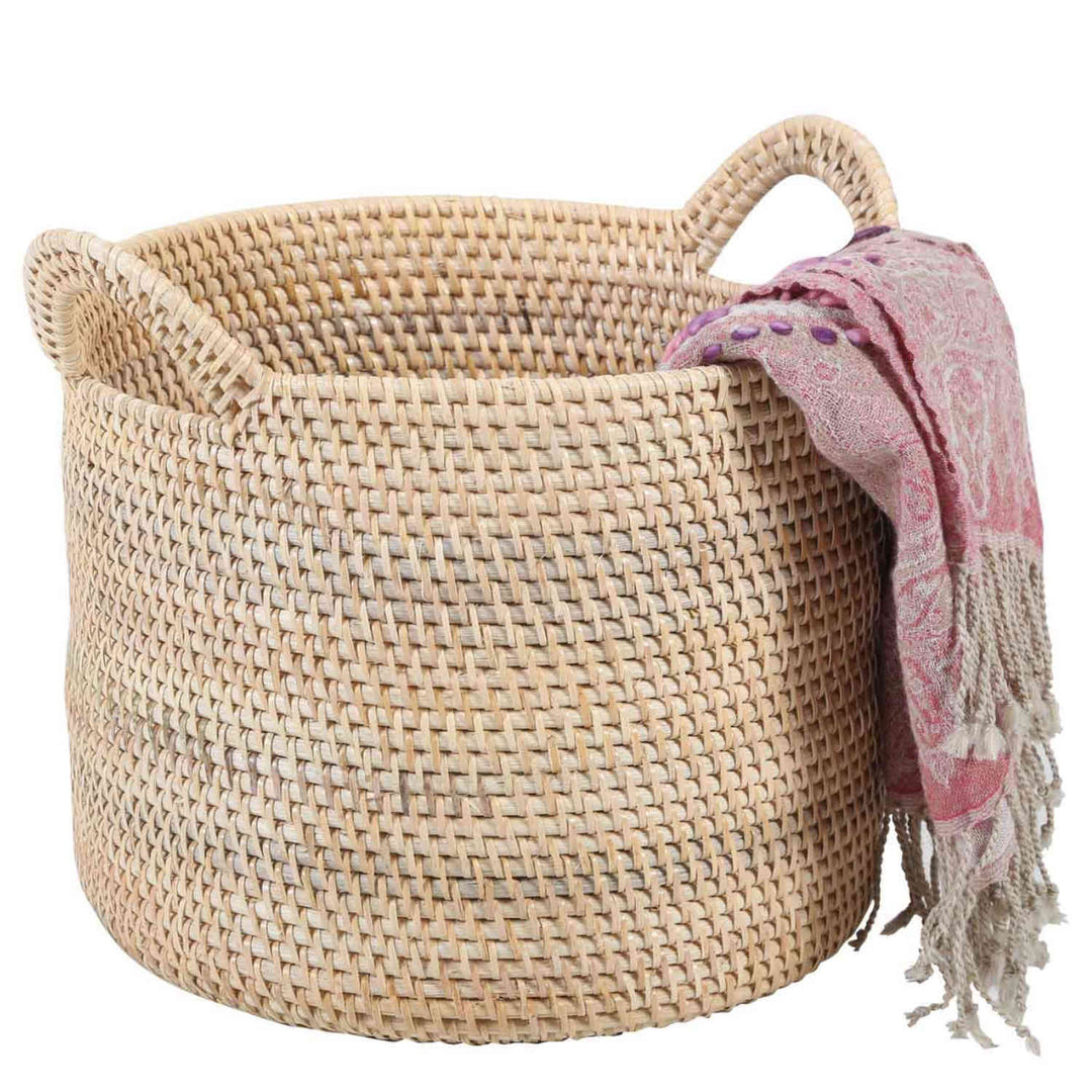 Elie natural rattan basket with handle