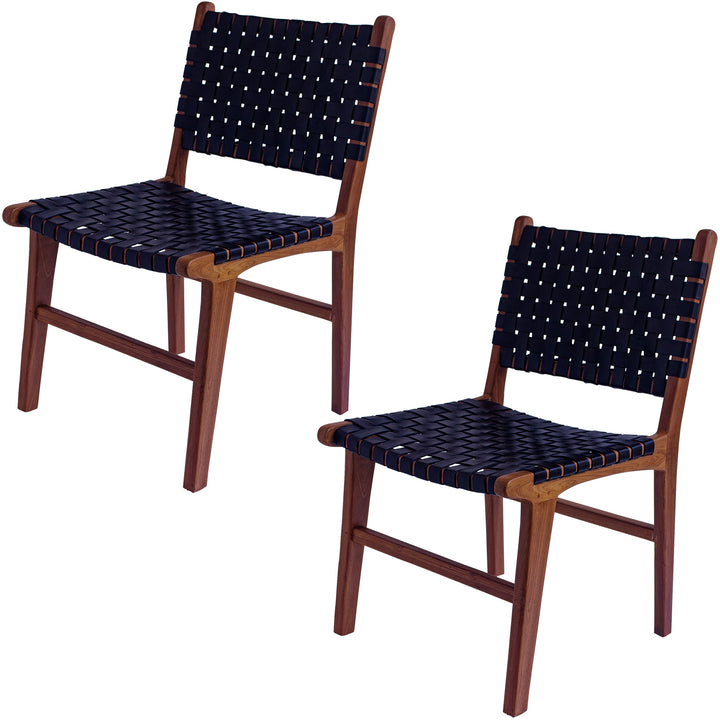 Dining chair, black leather