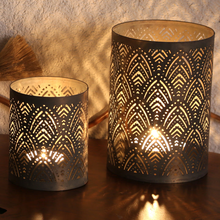 Set of 2 tealight holders Lauro