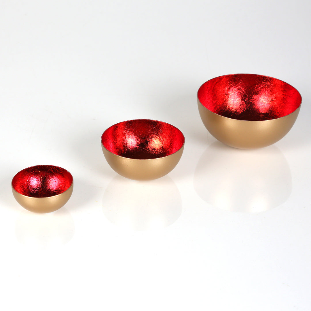 Set of 3 Meo Red Tealight Holders