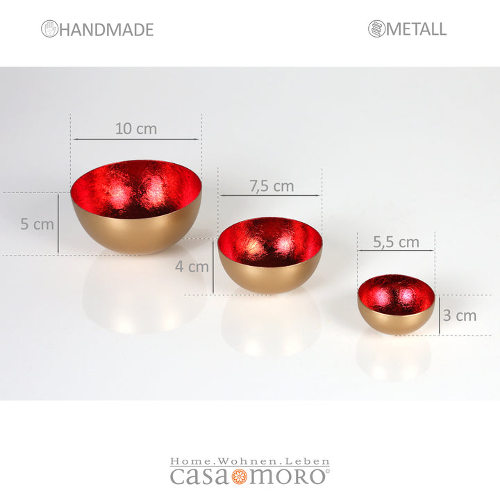 Set of 3 Meo Red Tealight Holders