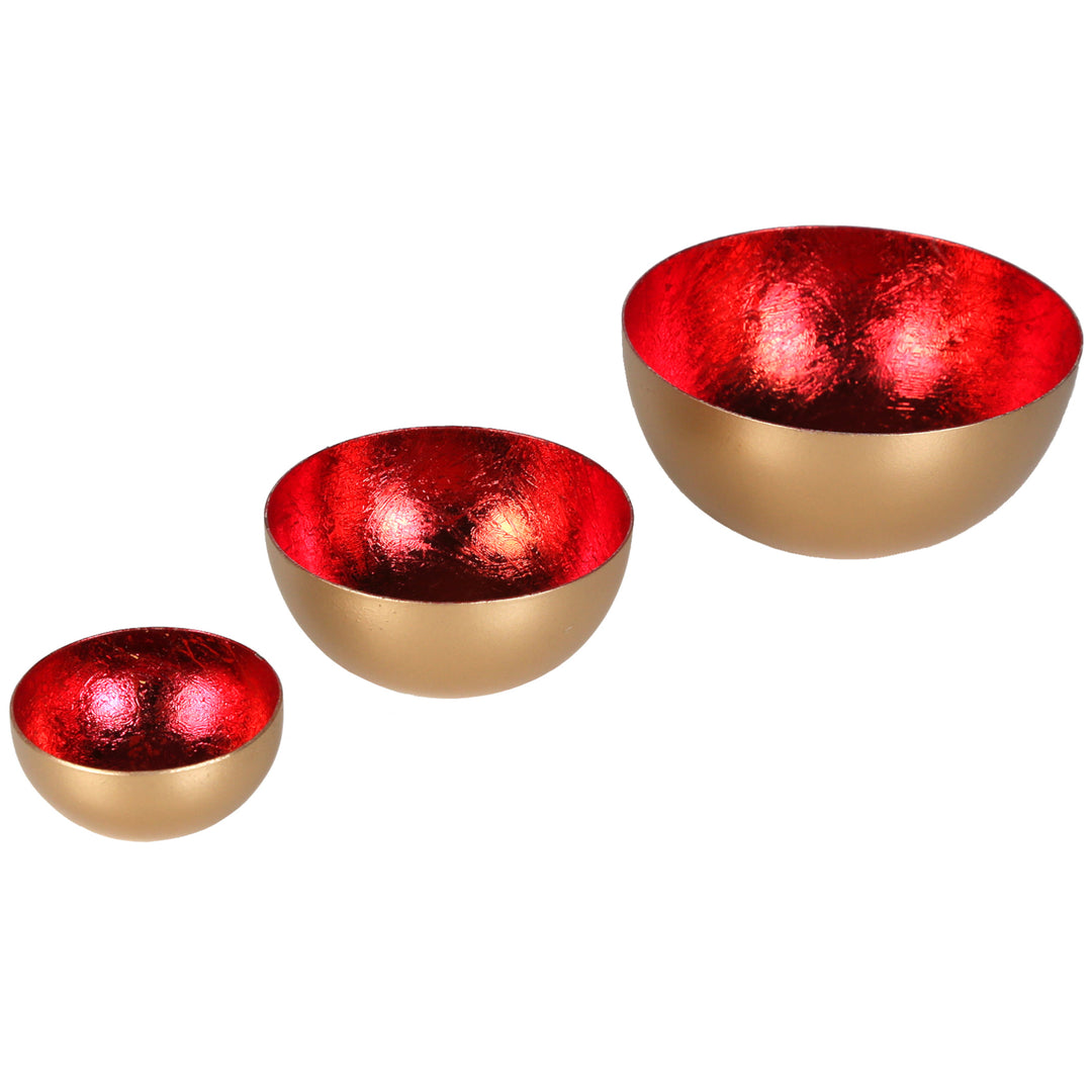 Set of 3 Meo Red Tealight Holders
