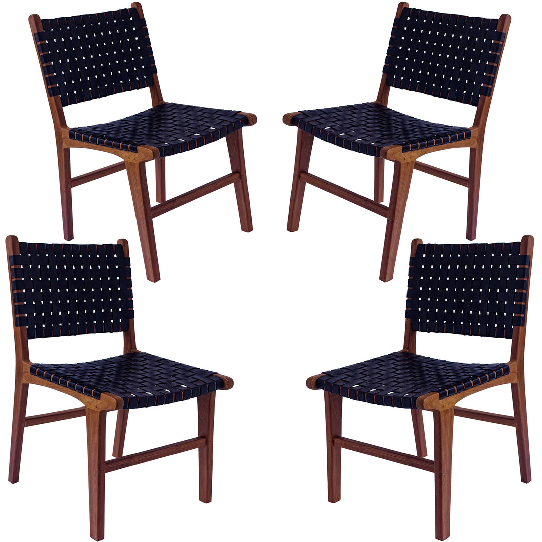 Dining chair, black leather