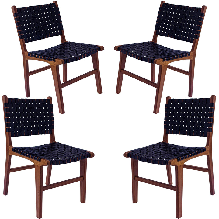 Dining chair, black leather