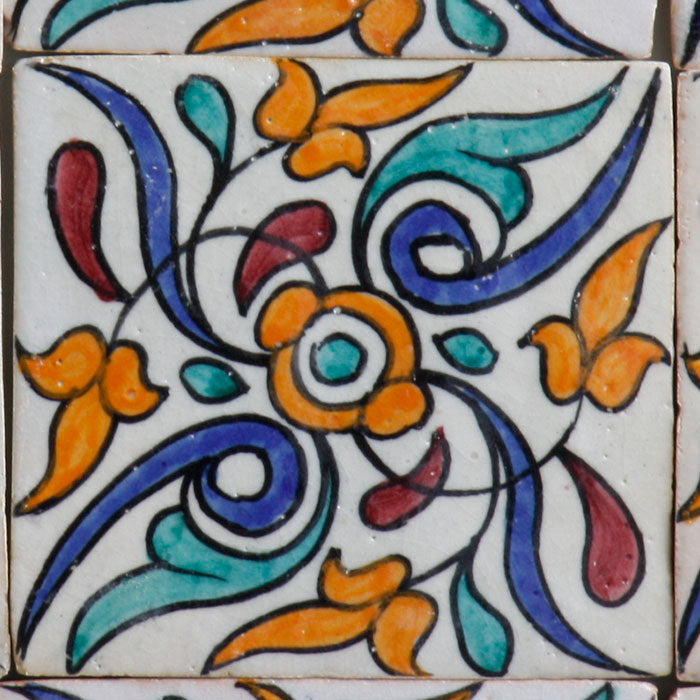 Hand painted tile – Bohemian ornament
