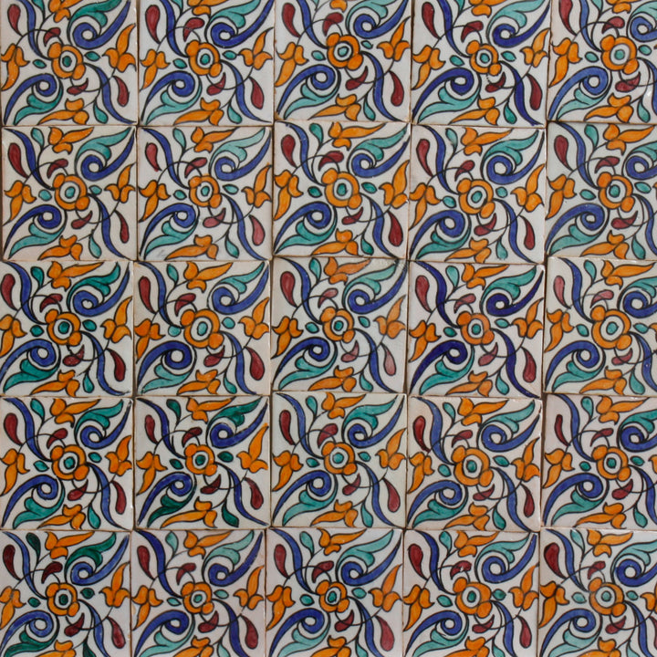Hand painted tile – Bohemian ornament