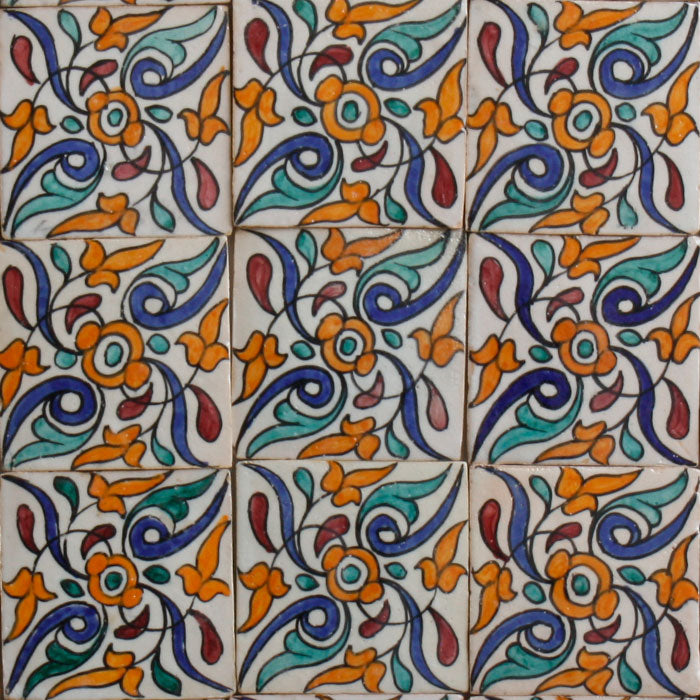 Hand painted tile – Bohemian ornament