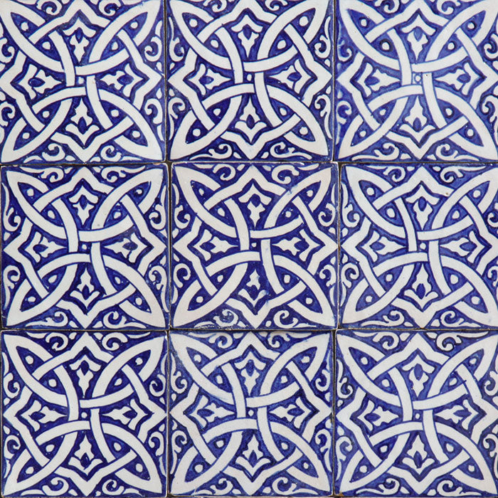 Hand Painted Tile – Moorish Braided Ornament