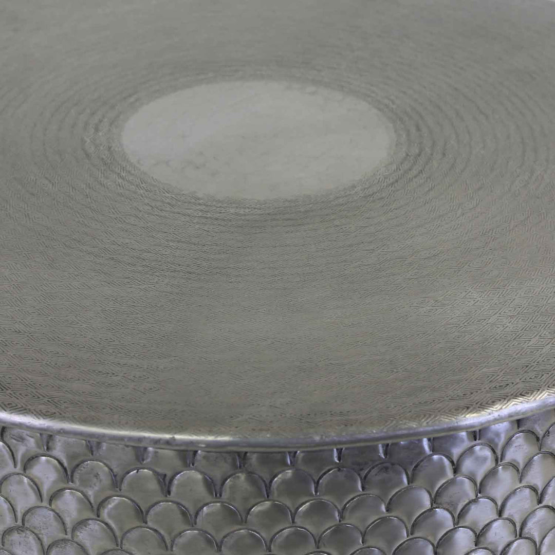 Alava Oriental Side Table, Silver