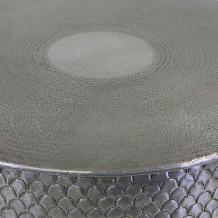 Alava Oriental Side Table, Silver