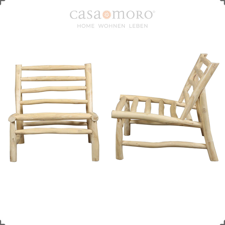 Teak balcony armchair, outdoor lounge design