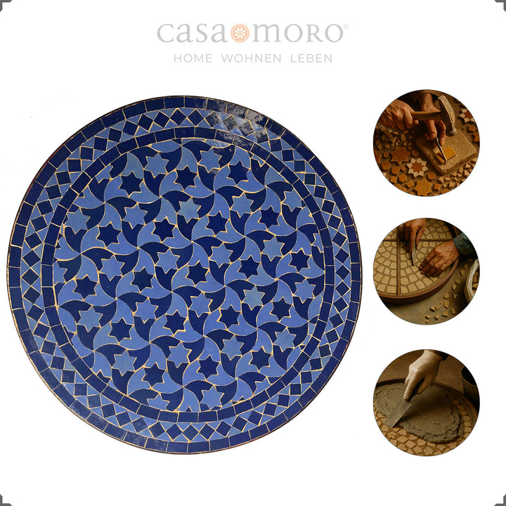 Round mosaic table for balcony, hallway or kitchen - 18 kg loose top