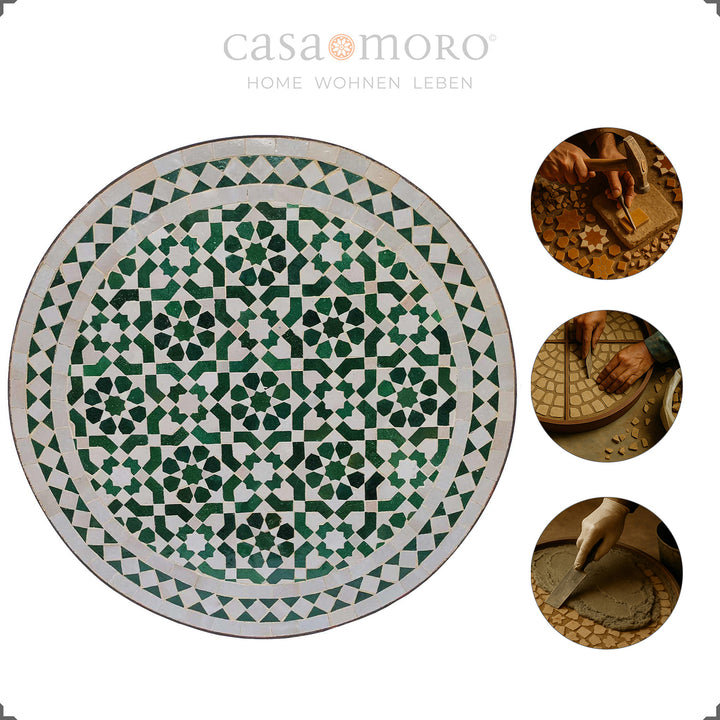 Please store the mosaic table made of zellige and wrought iron in a place protected from frost