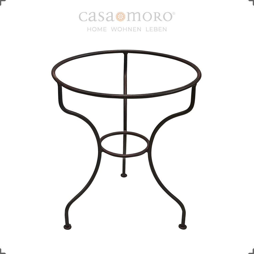 Round side table for the balcony or kitchen corner - Moroccan handcrafted in strong red
