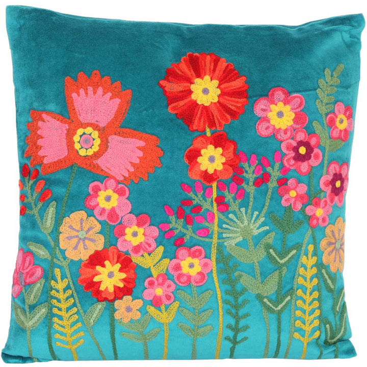 Livia decorative pillow with floral display