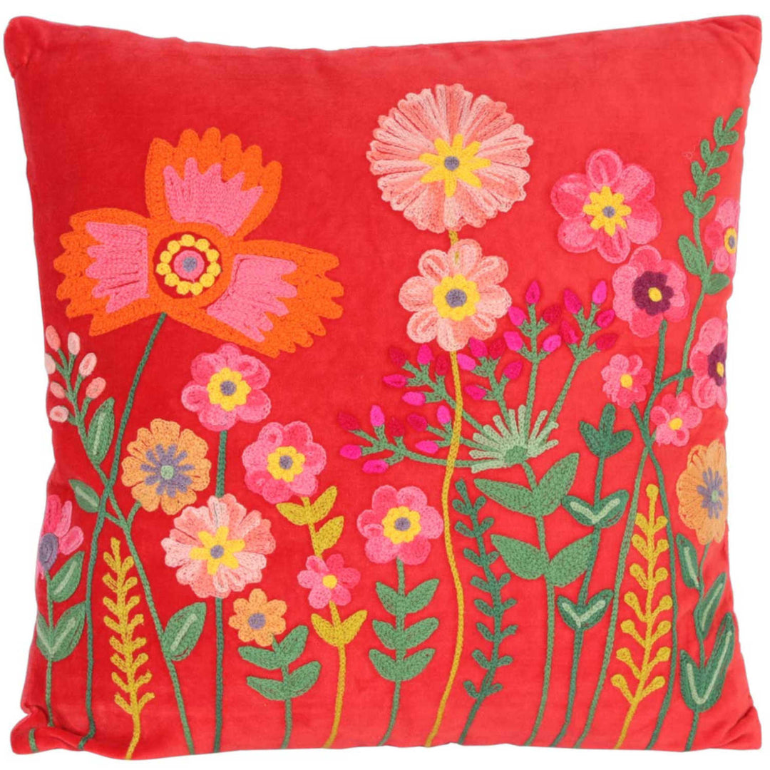 Livia decorative pillow with floral display