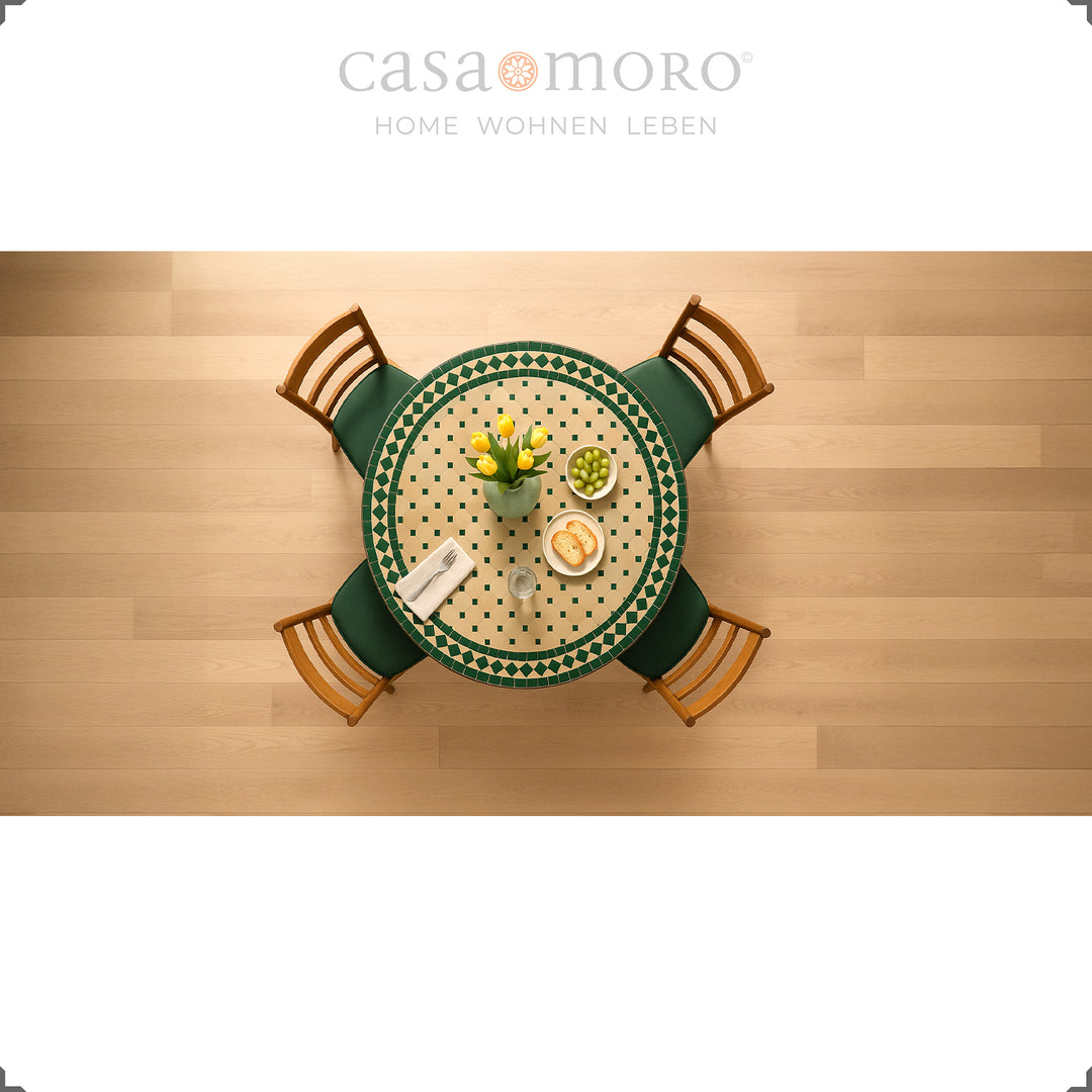 Large dining table with a Mediterranean flair