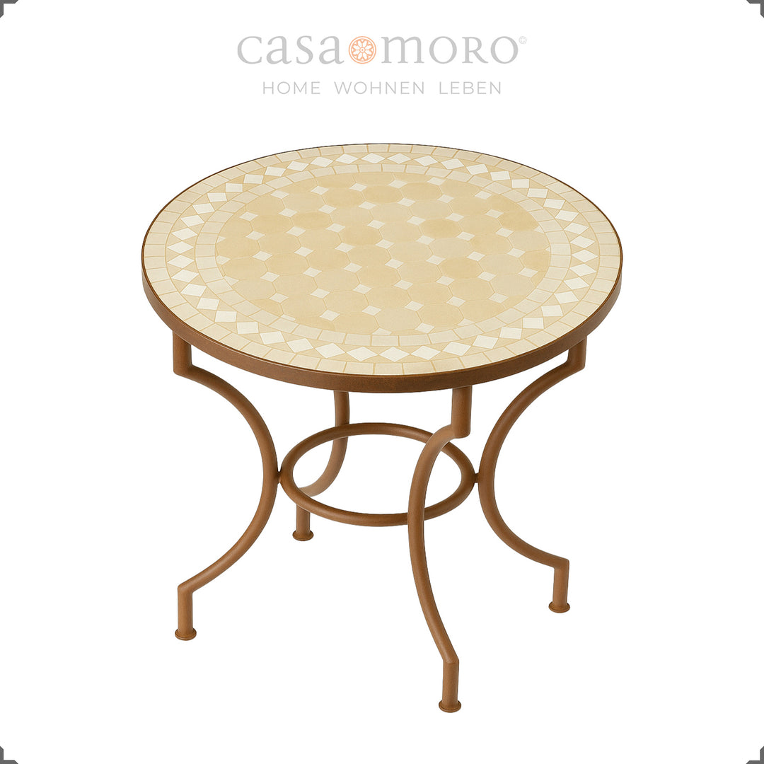 Handmade mosaic table with a diameter of 80 cm - ideal for the kitchen, balcony or living room