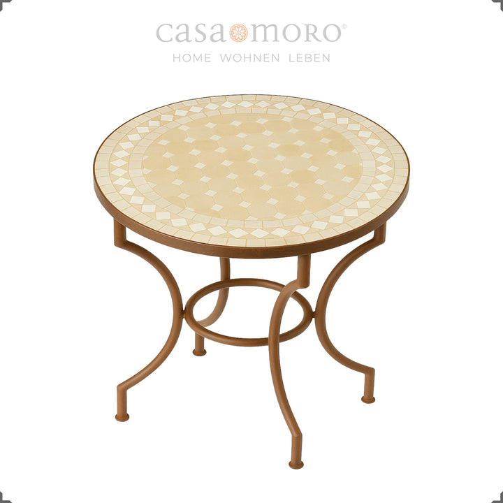 Handmade mosaic table with a diameter of 80 cm - ideal for the kitchen, balcony or living room