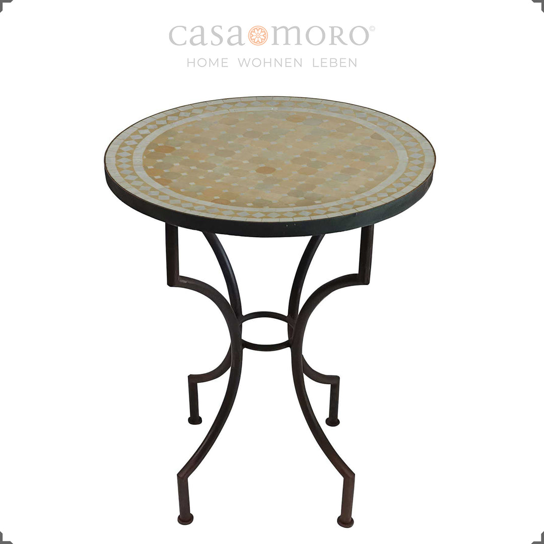 Round mosaic table with a diameter of 60 cm - ideal as a balcony table, tile table or patio table