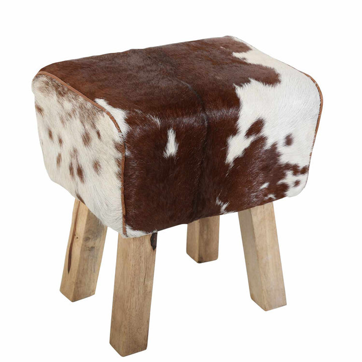 Genuine leather fur stool Benisha