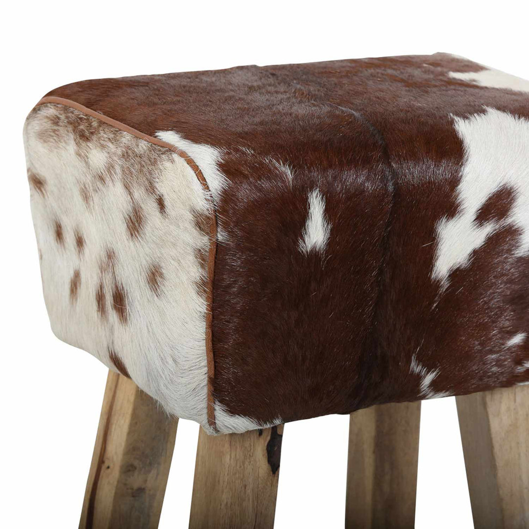 Genuine leather fur stool Benisha