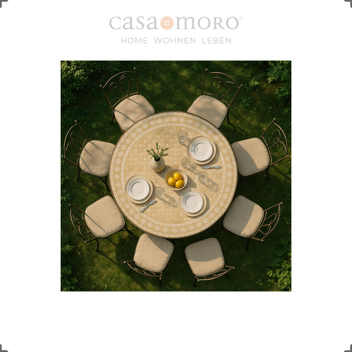 Table made of Zellige tiles for garden, terrace and dining room