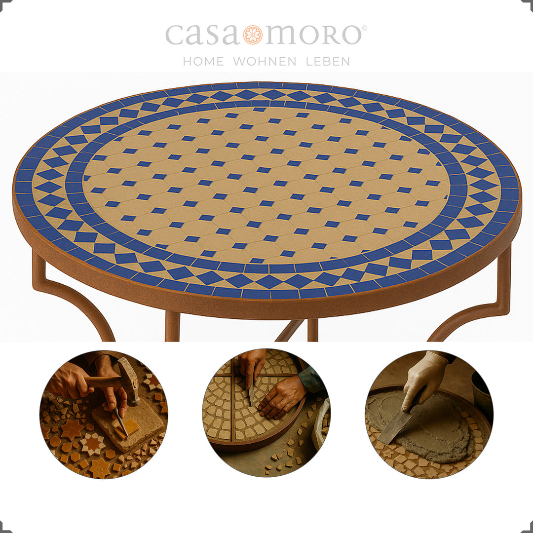 Round tile table with a diameter of 100 cm - perfect for the balcony, living room or outdoor area