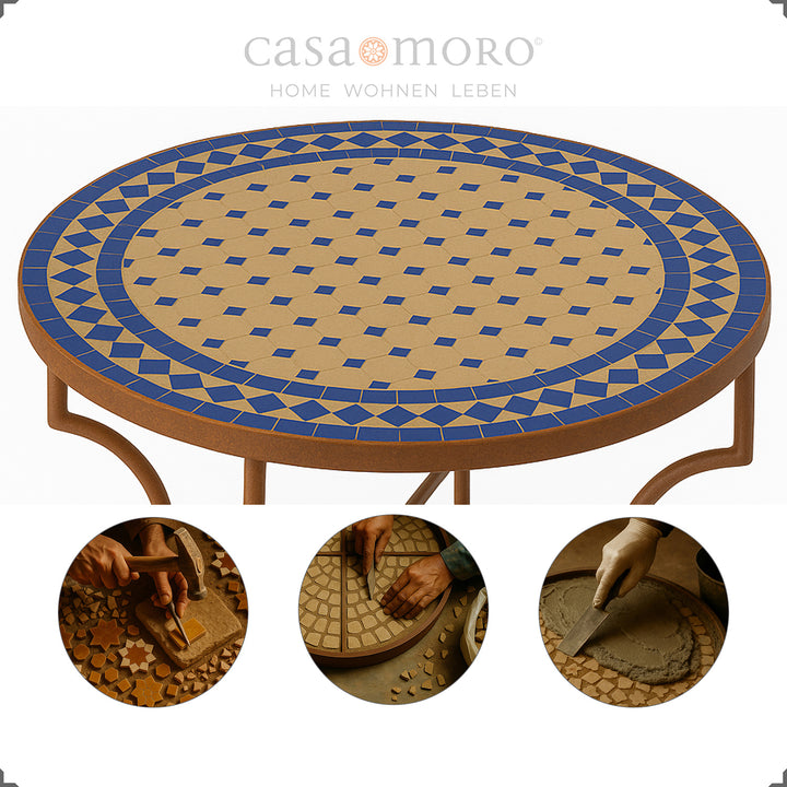 Round tile table with a diameter of 100 cm - perfect for the balcony, living room or outdoor area