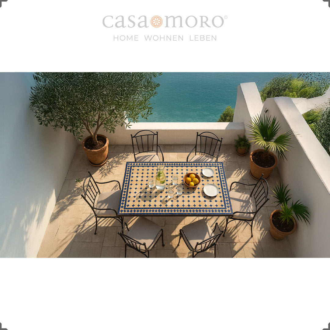 Table 120x80 cm mosaic table - ideal as a garden table, dining table or outdoor tile table