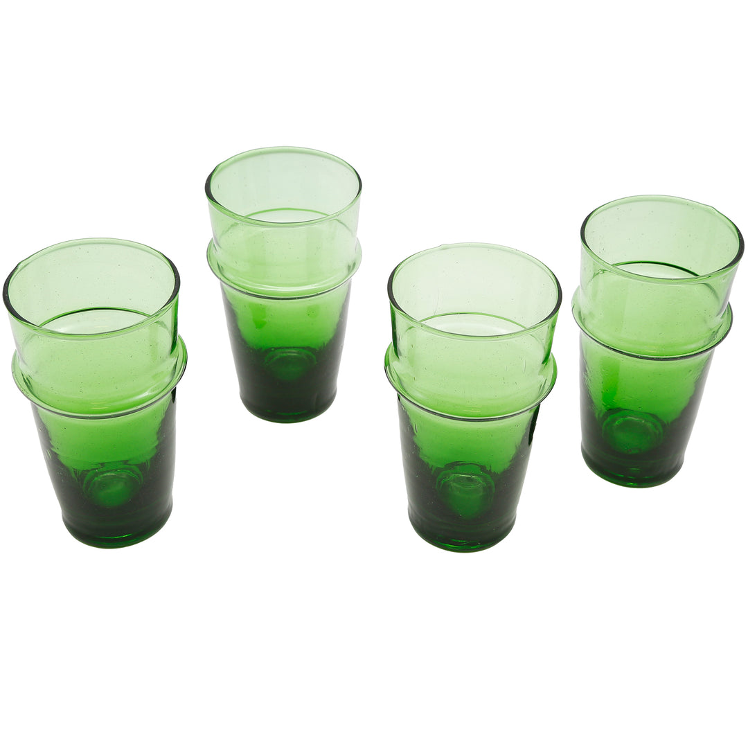 Authentic style green glass set - ideal for cocktails, iced coffee or desserts
