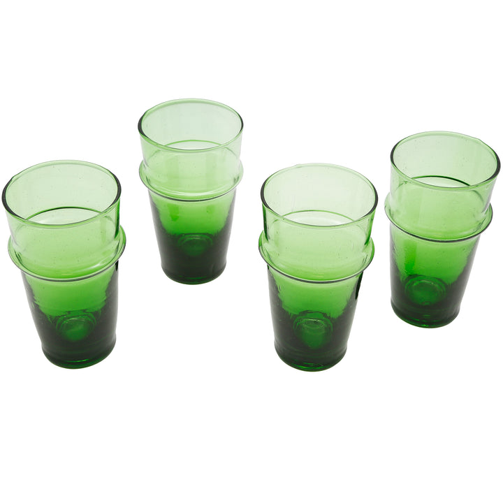 Authentic style green glass set - ideal for cocktails, iced coffee or desserts