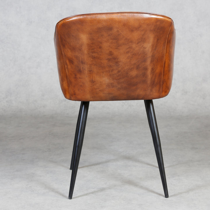 Brown leather armchair