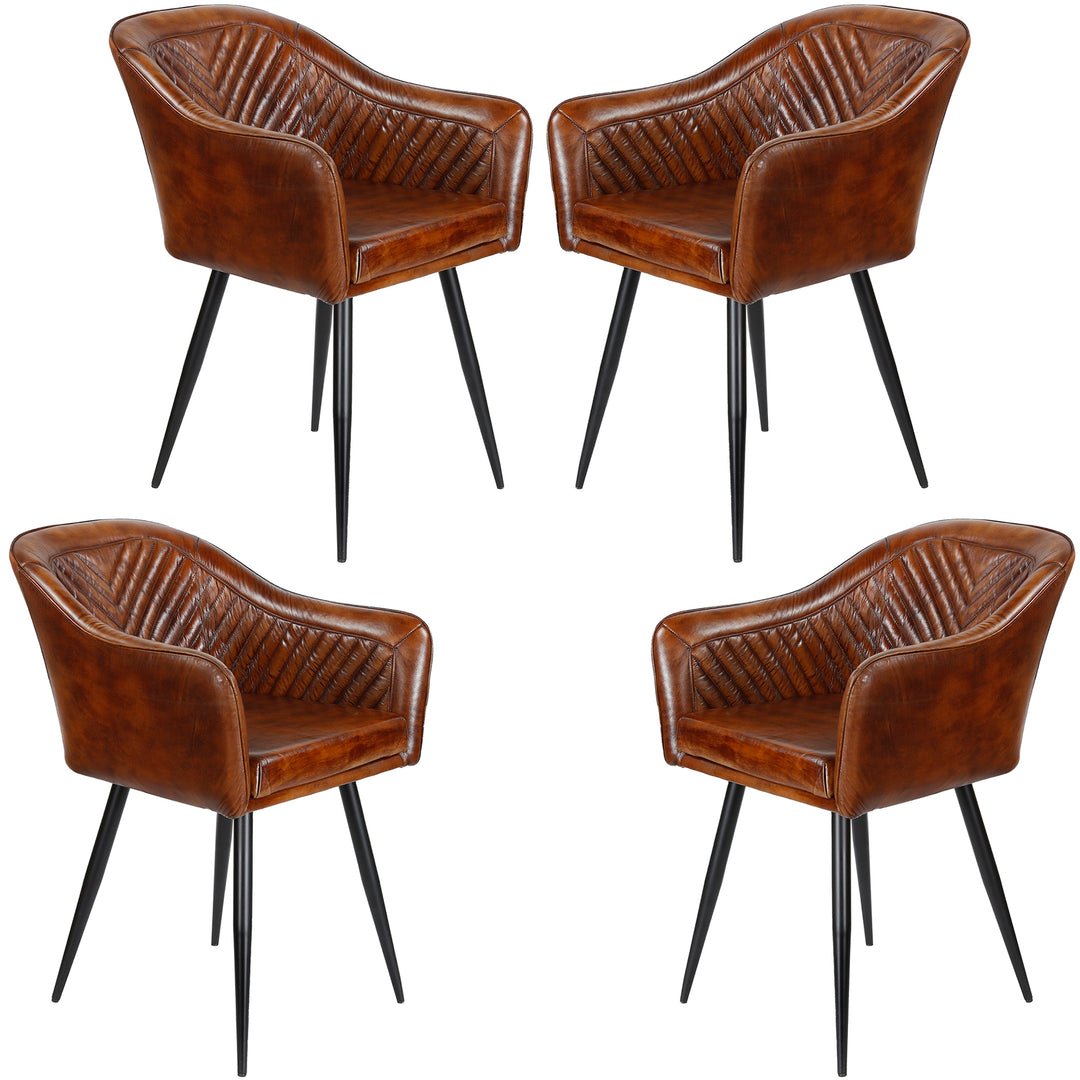 Brown leather armchair