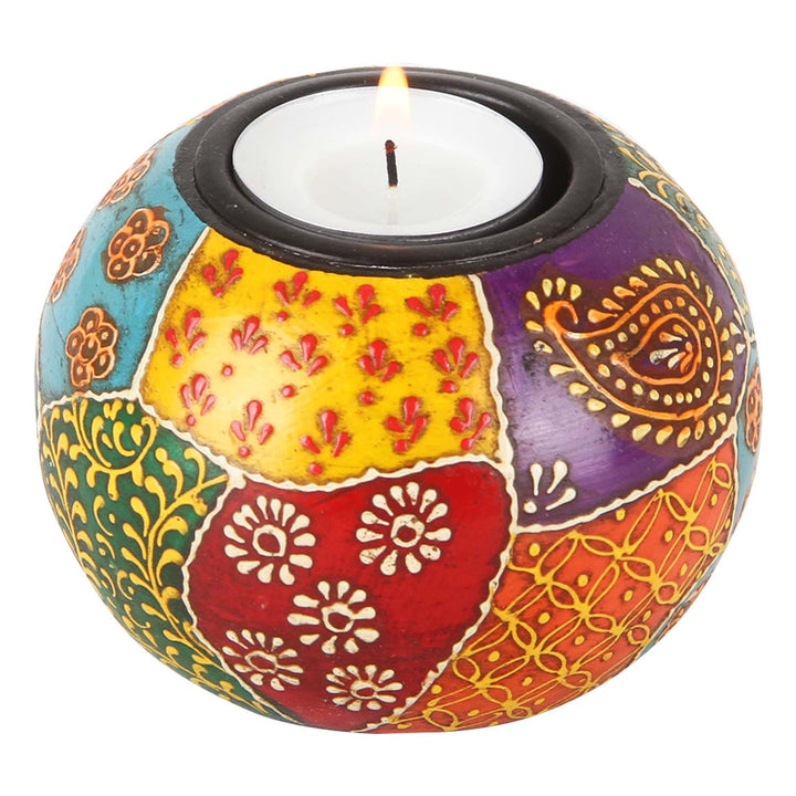 Hand-painted tealight holders Anila set of 3