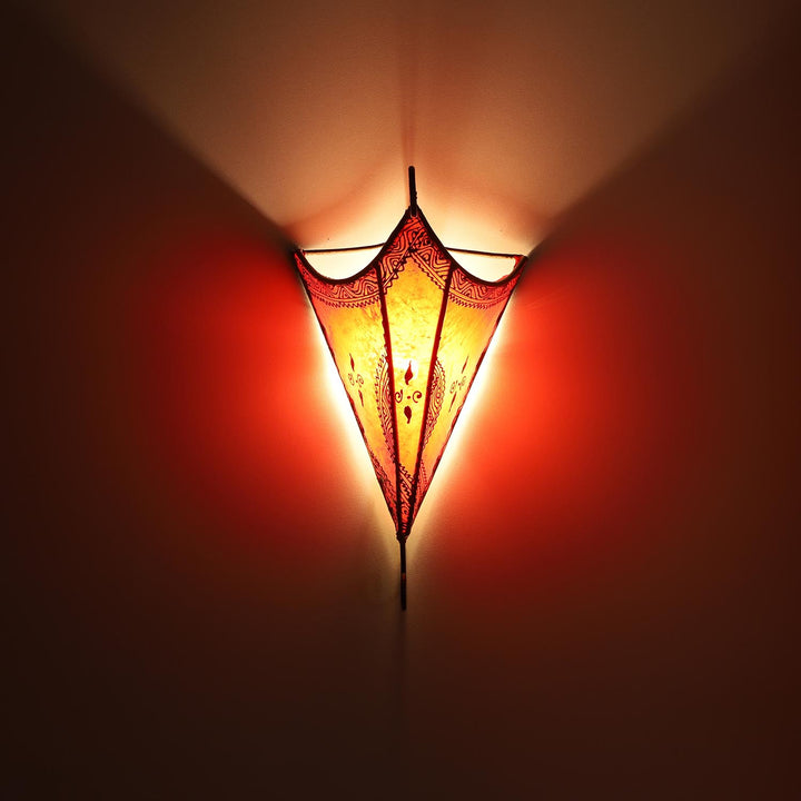 Moroccan leather wall lamp Mouna
