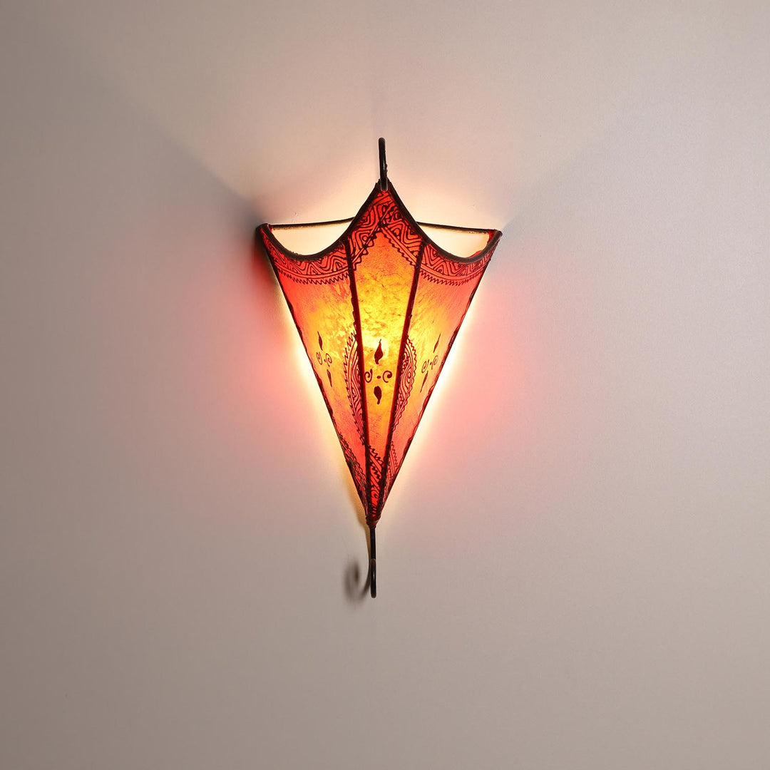 Moroccan leather wall lamp Mouna