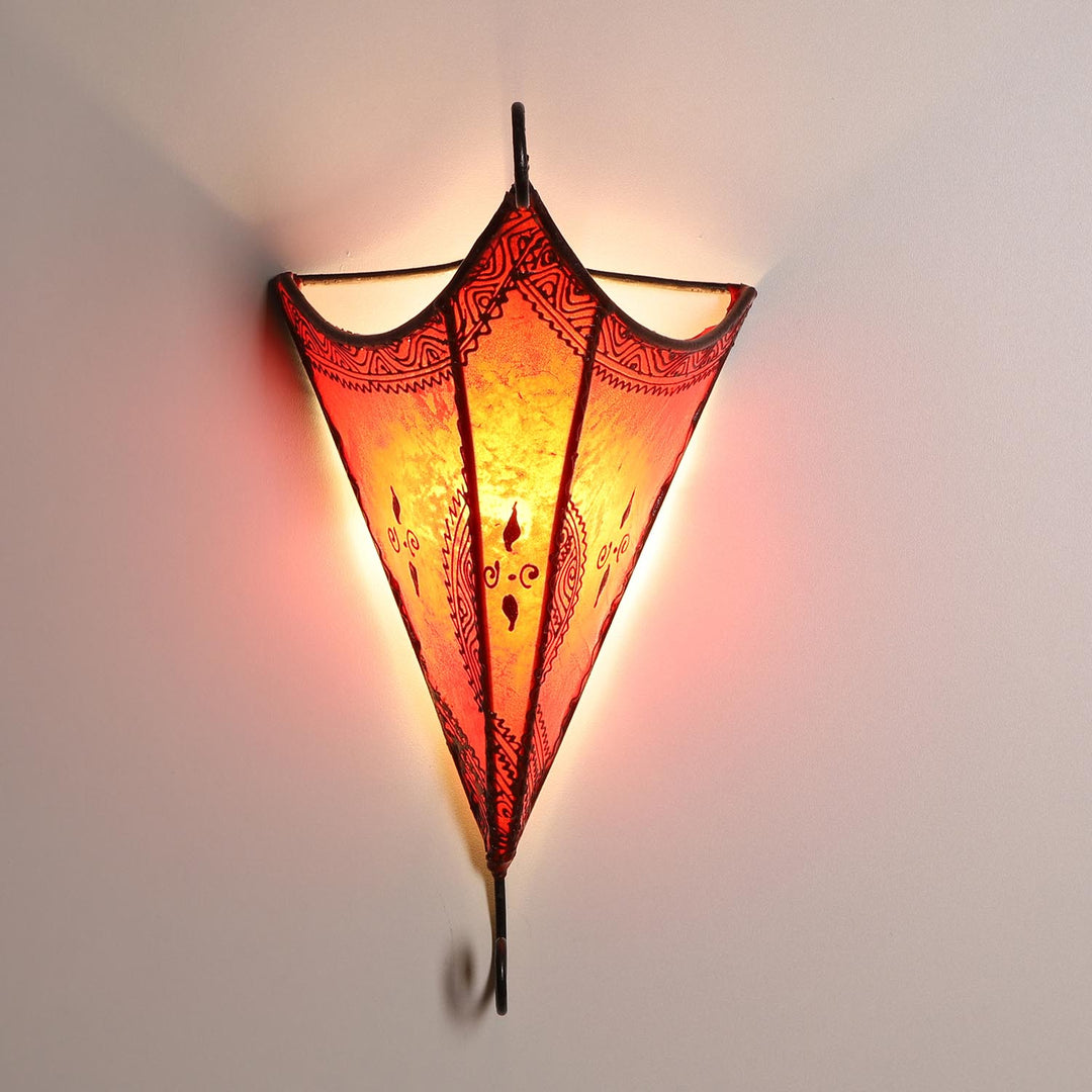 Moroccan leather wall lamp Mouna