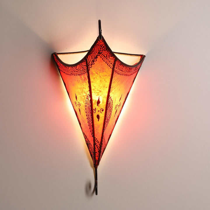 Moroccan leather wall lamp Mouna