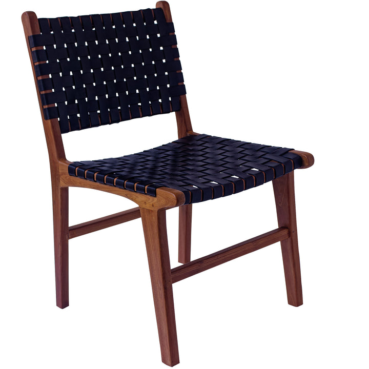 Dining chair, black leather