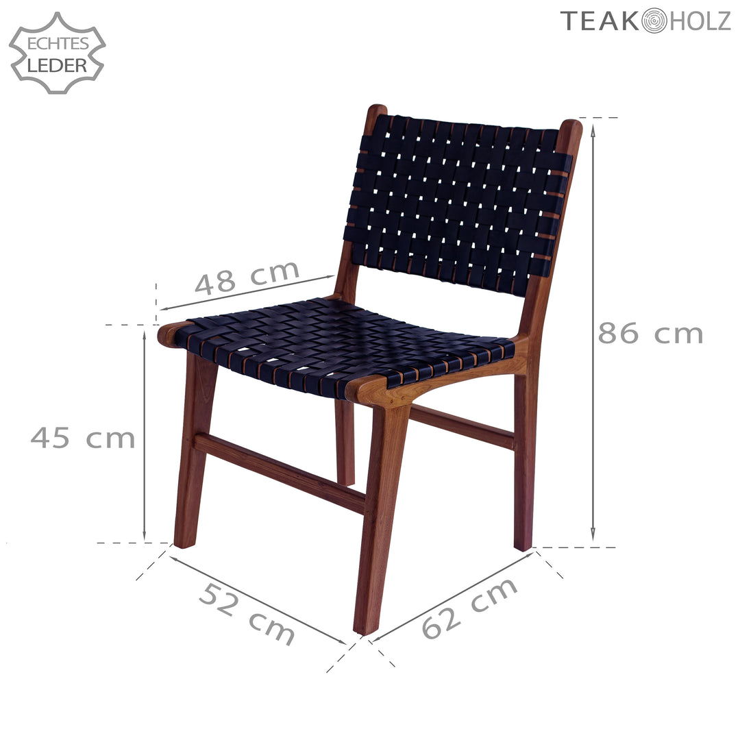 Dining chair, black leather
