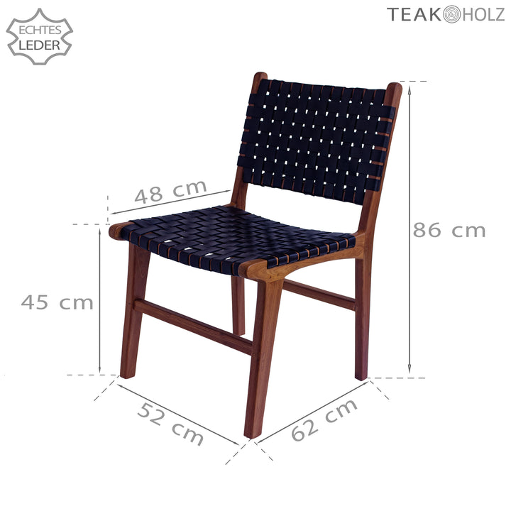 Dining chair, black leather