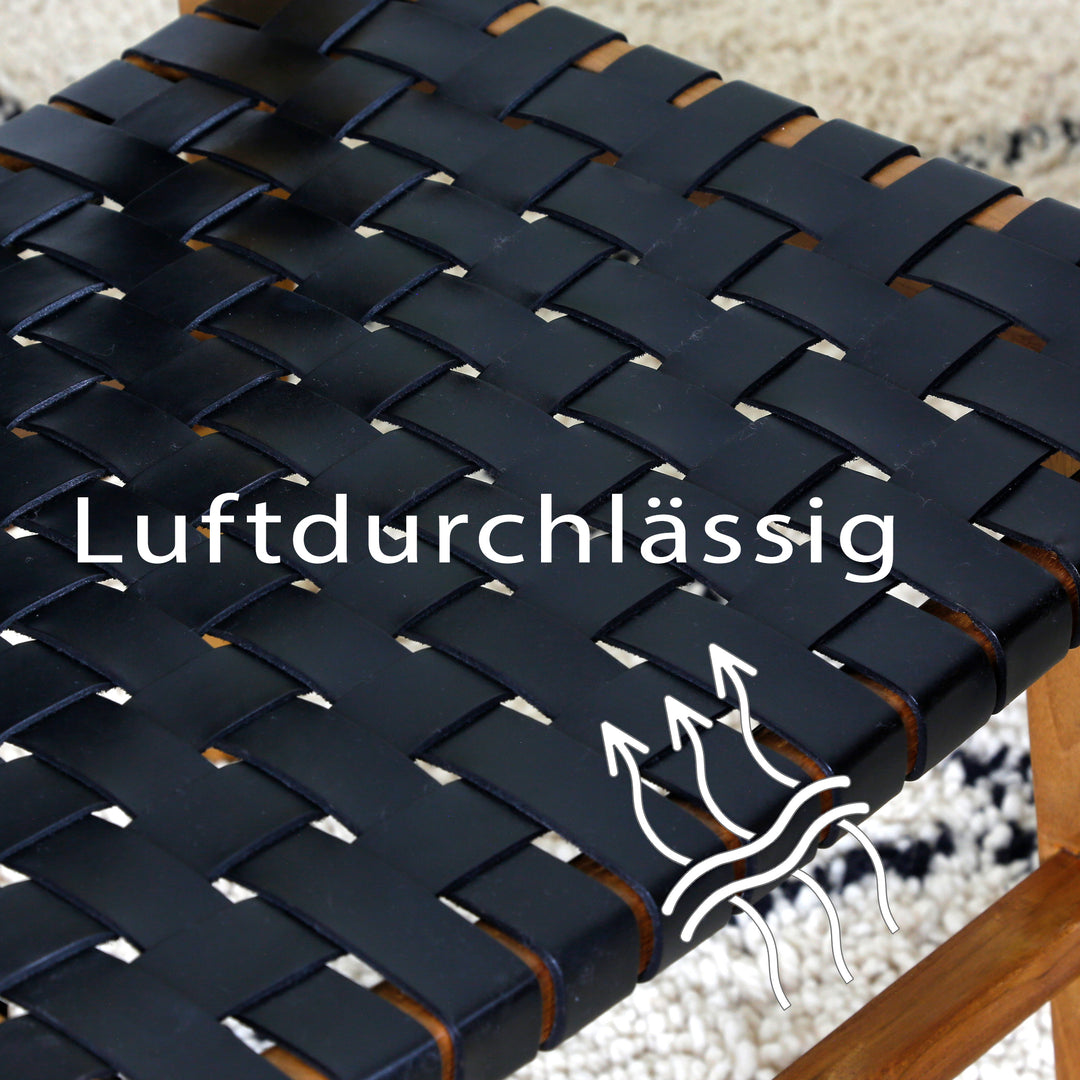 Dining chair, black leather