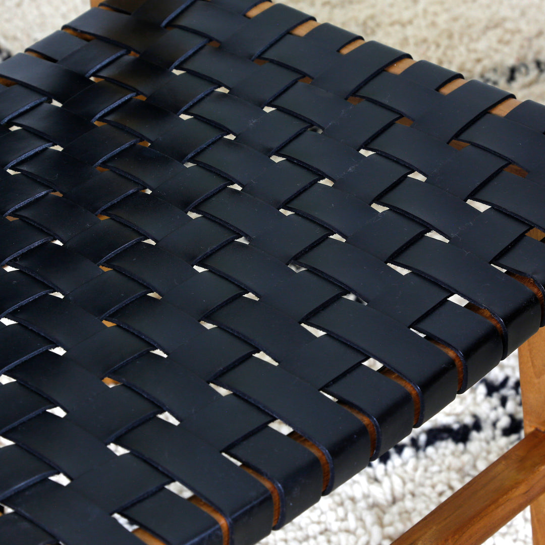 Dining chair, black leather