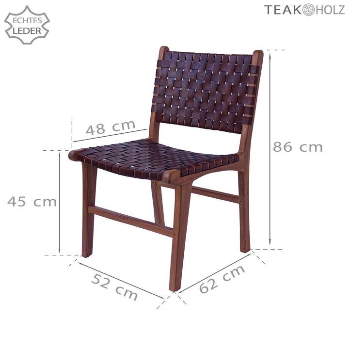Brown leather dining chair