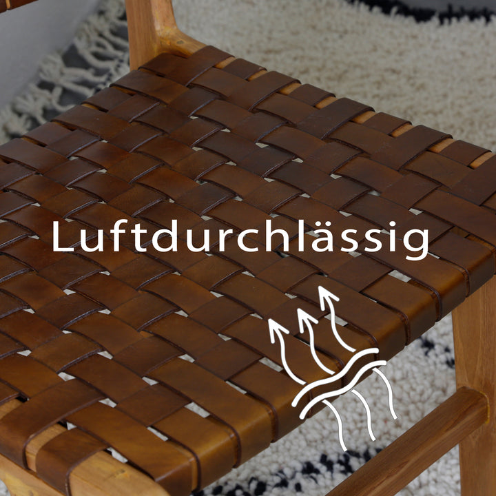 Brown leather dining chair