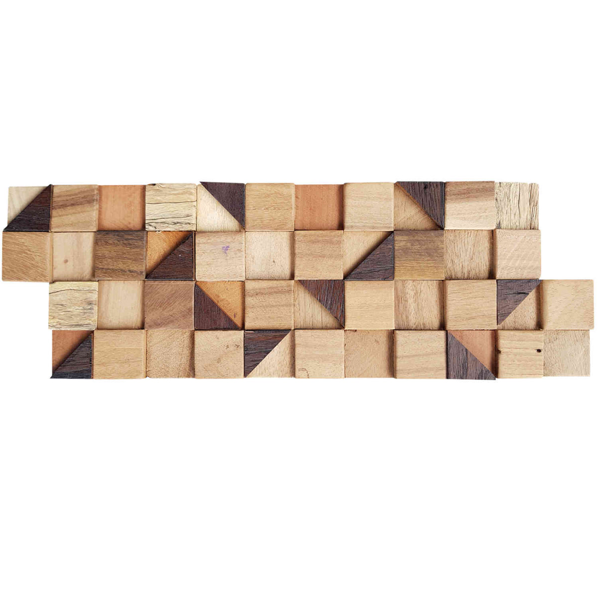3D Wood Wall Panels – Pyramid Cube, Teak – CASA-MORO
