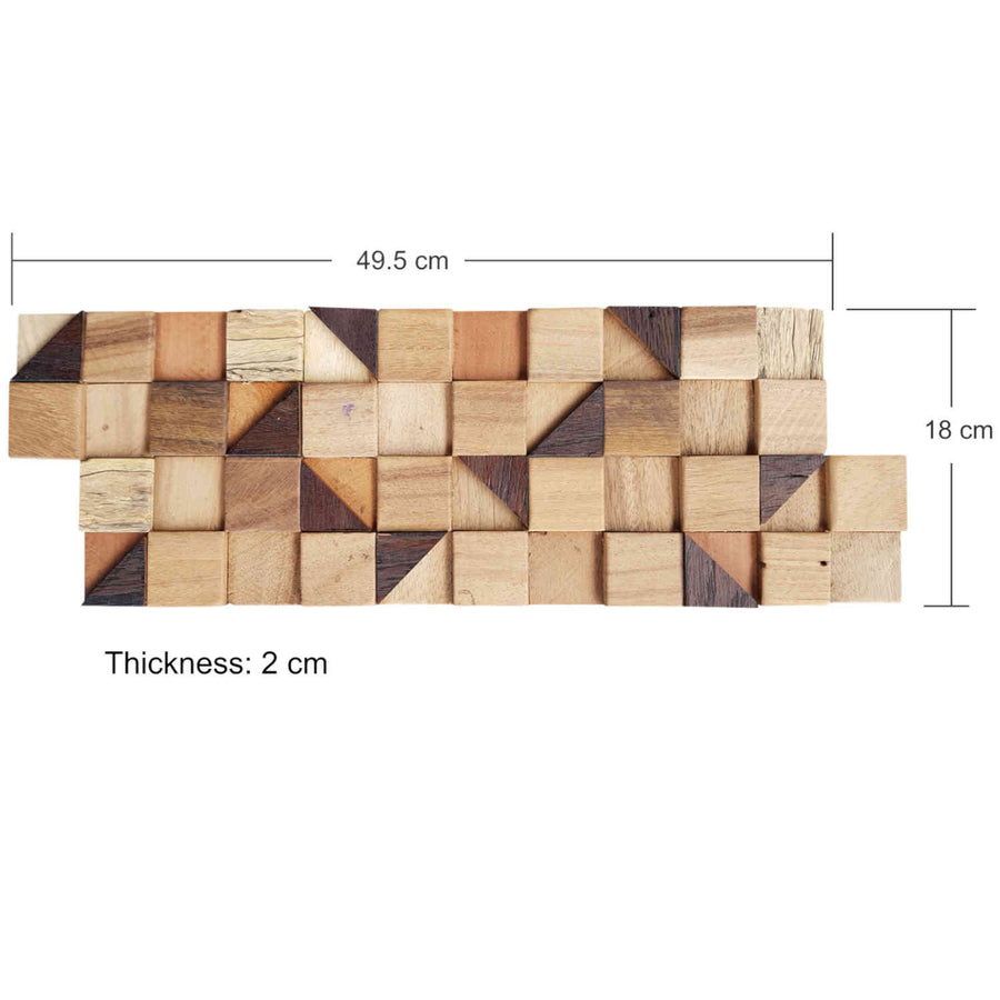 3D Wood Wall Panels – Pyramid Cube, Teak – CASA-MORO